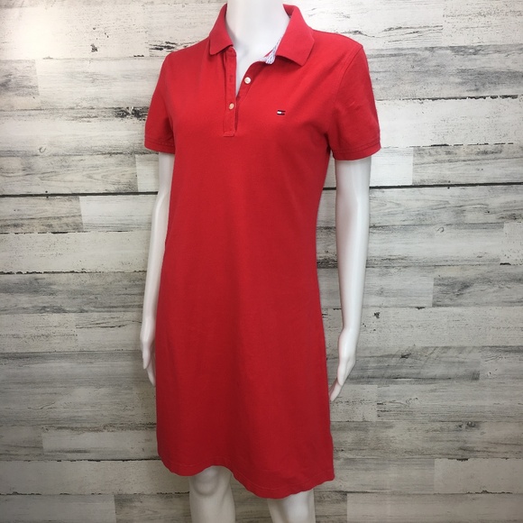 Tommy Hilfiger Dresses & Skirts - Tommy Hilfiger red polo shirt dress M rugby